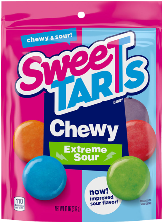 Sweetarts Extreme Sour Chewy Candy 1.65 Oz. Wrapper, Non Chocolate Candy